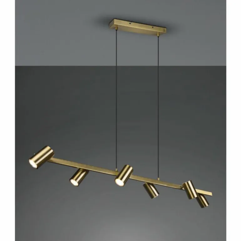Suspension Trio Marley Vieux laiton, 6 lumières