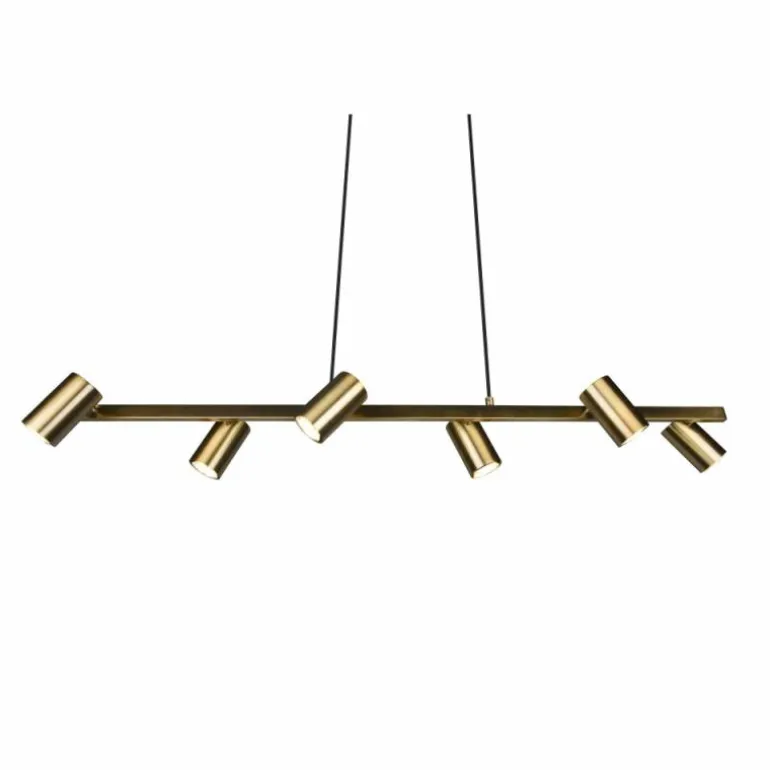 Suspension Trio Marley Vieux laiton, 6 lumières