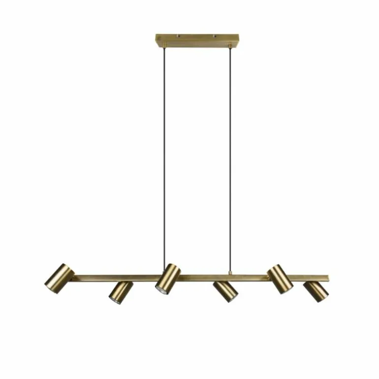 Suspension Trio Marley Vieux laiton, 6 lumières