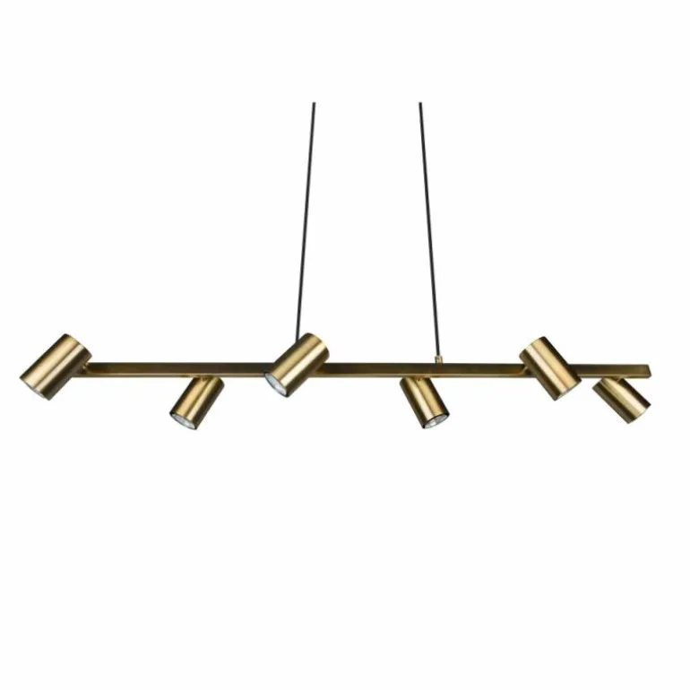 Suspension Trio Marley Vieux laiton, 6 lumières
