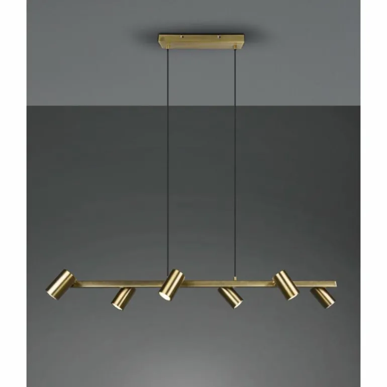 Suspension Trio Marley Vieux laiton, 6 lumières