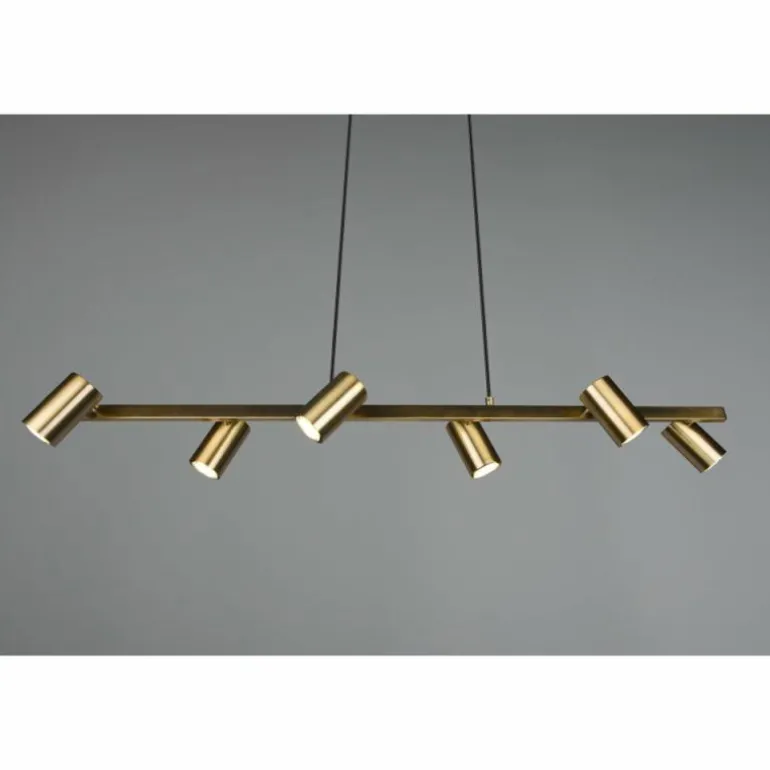 Suspension Trio Marley Vieux laiton, 6 lumières