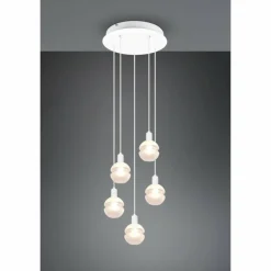 Suspension Trio Mela Blanc, 5 lumières