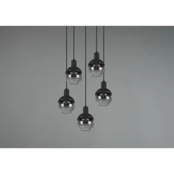 Suspension Trio Mela Noir, 5 lumières