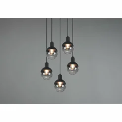 Suspension Trio Mela Noir, 5 lumières