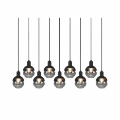 Suspension Trio Mela Noir, 9 lumières