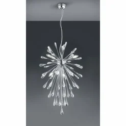Suspension Trio MINSK Chrome, Aspect cristal, 7 lumières