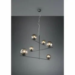 Suspension Trio Pure Anthracite, 6 lumières