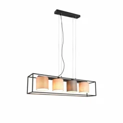 Suspension Trio Ross Noir, 4 lumières