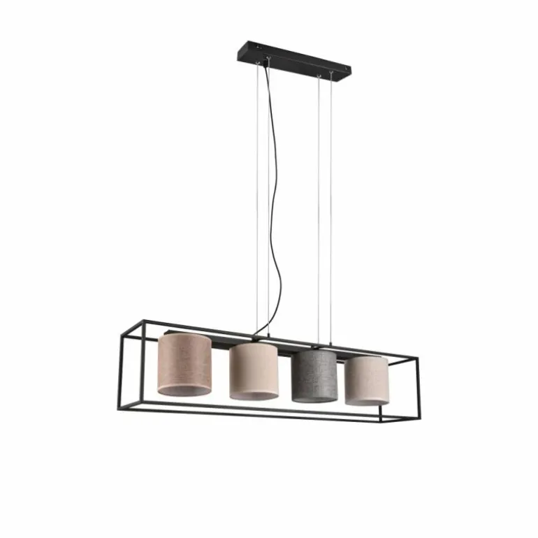 Suspension Trio Ross Noir, 4 lumières