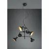 Suspension Trio Roxie Laiton, Noir, 6 lumières