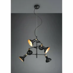 Suspension Trio Roxie Laiton, Noir, 6 lumières