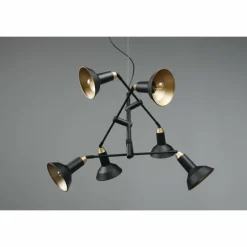 Suspension Trio Roxie Laiton, Noir, 6 lumières
