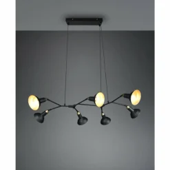 Suspension Trio Roxie Laiton, Noir, 7 lumières