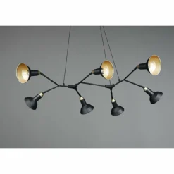 Suspension Trio Roxie Laiton, Noir, 7 lumières