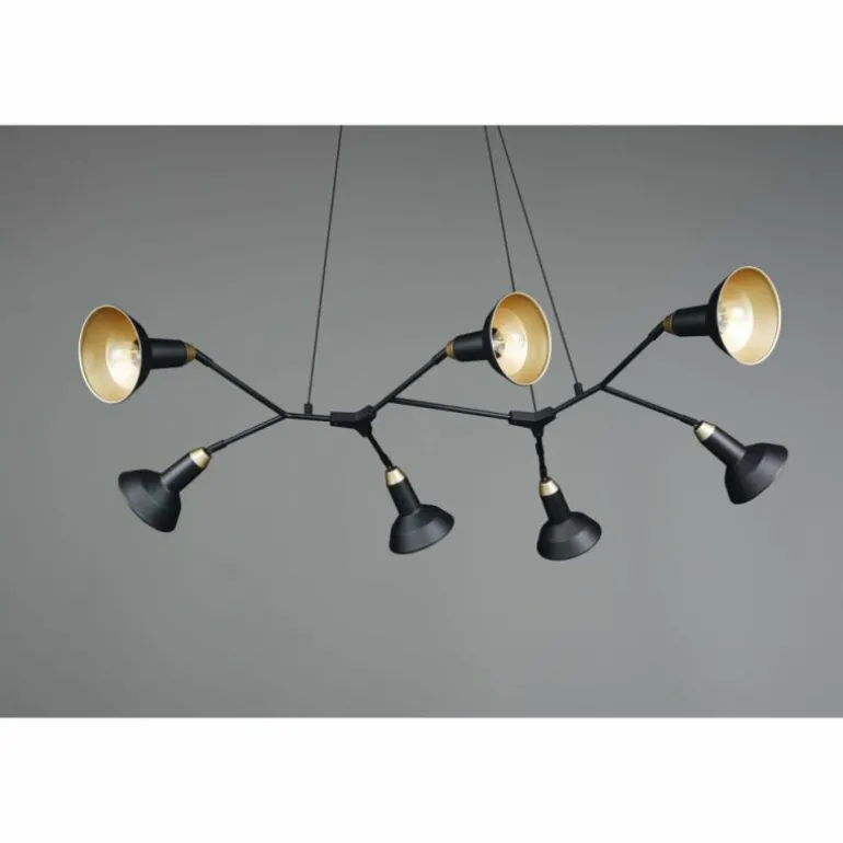 Suspension Trio Roxie Laiton, Noir, 7 lumières