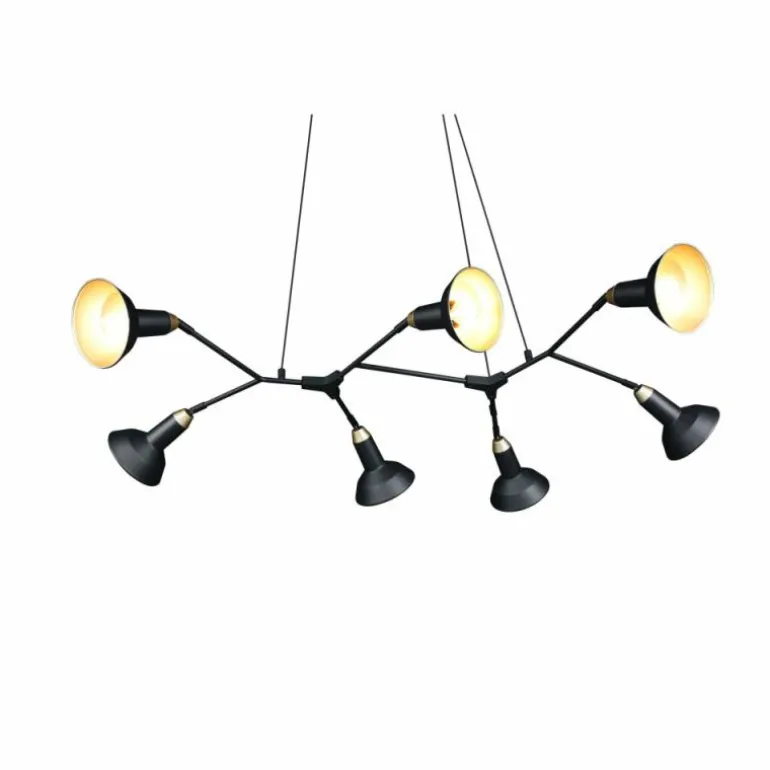 Suspension Trio Roxie Laiton, Noir, 7 lumières