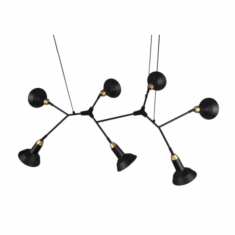 Suspension Trio Roxie Laiton, Noir, 7 lumières