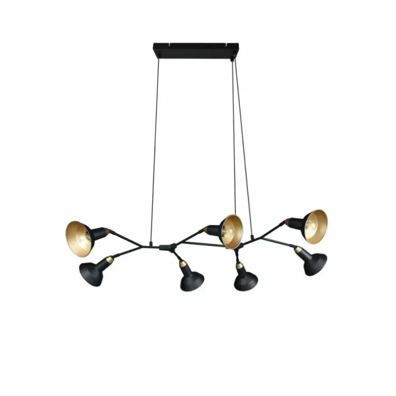 Suspension Trio Roxie Laiton, Noir, 7 lumières