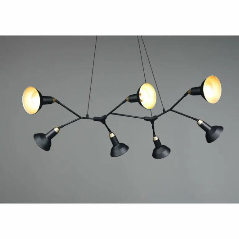 Suspension Trio Roxie Laiton, Noir, 7 lumières