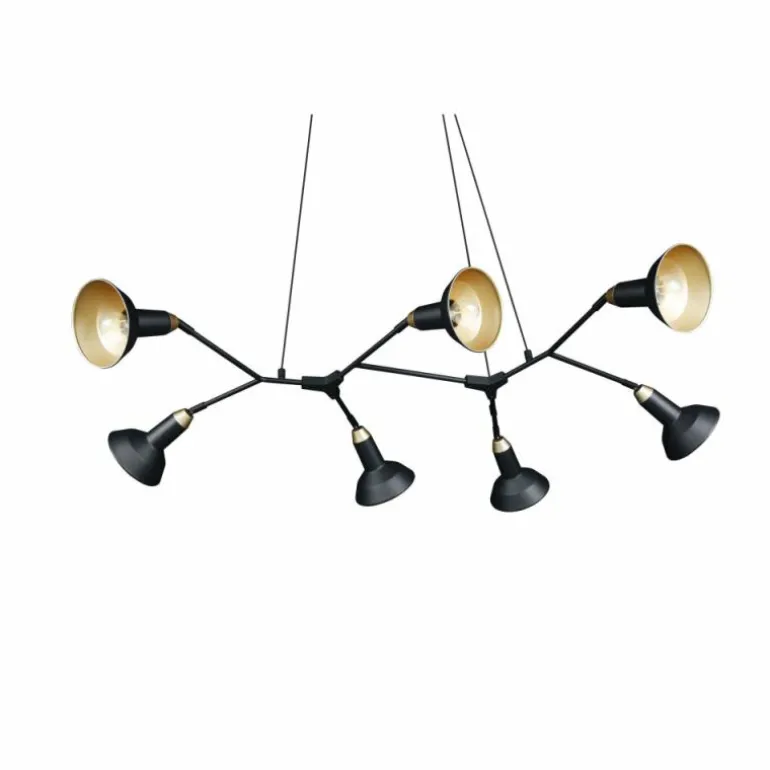 Suspension Trio Roxie Laiton, Noir, 7 lumières