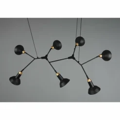 Suspension Trio Roxie Laiton, Noir, 7 lumières