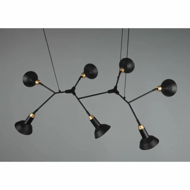 Suspension Trio Roxie Laiton, Noir, 7 lumières