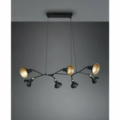 Suspension Trio Roxie Laiton, Noir, 7 lumières