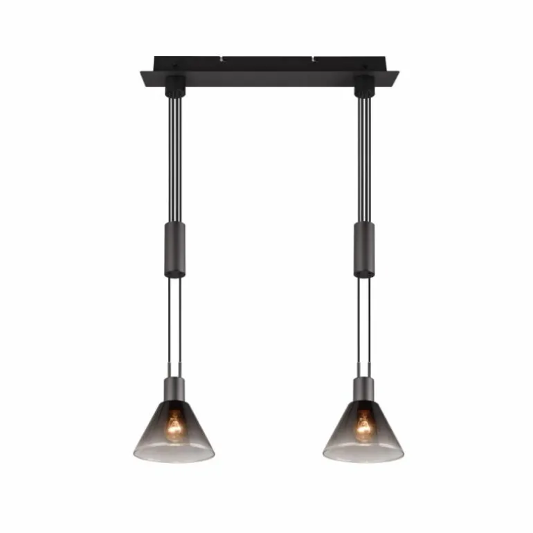 Suspension Trio STANLEY Noir, 2 lumières