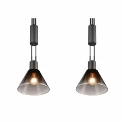Suspension Trio STANLEY Noir, 2 lumières