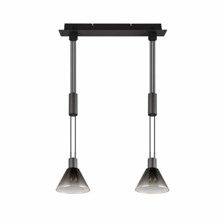 Suspension Trio STANLEY Noir, 2 lumières