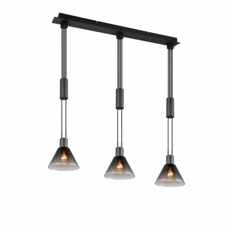 Suspension Trio STANLEY Noir, 3 lumières