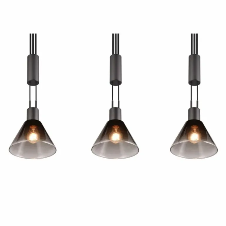 Suspension Trio STANLEY Noir, 3 lumières