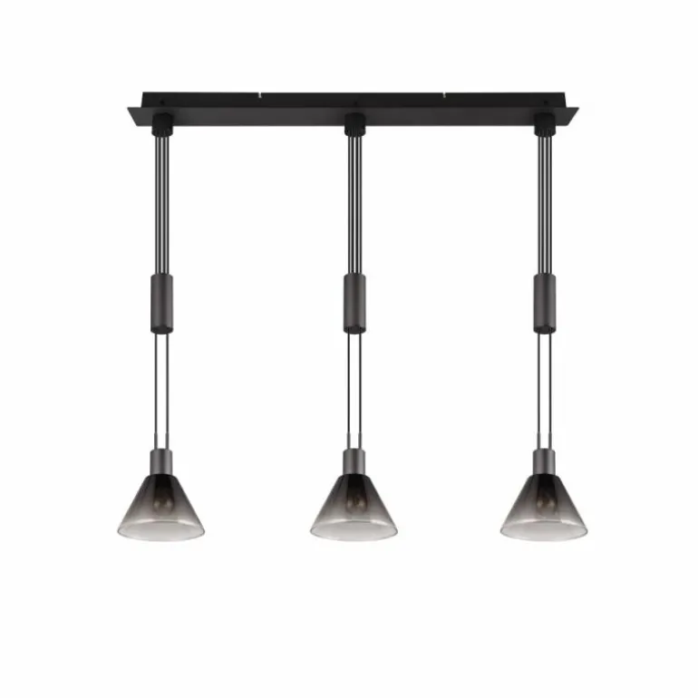 Suspension Trio STANLEY Noir, 3 lumières