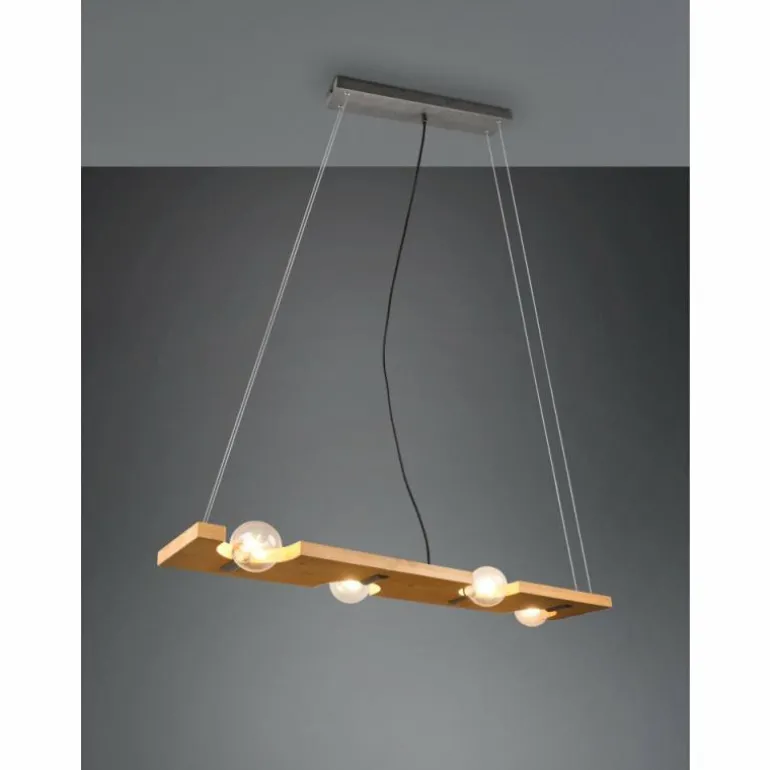 Suspension Trio Tailor Brun foncé, Écru, Nickel mat, 4 lumières