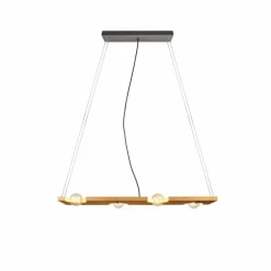 Suspension Trio Tailor Brun foncé, Écru, Nickel mat, 4 lumières