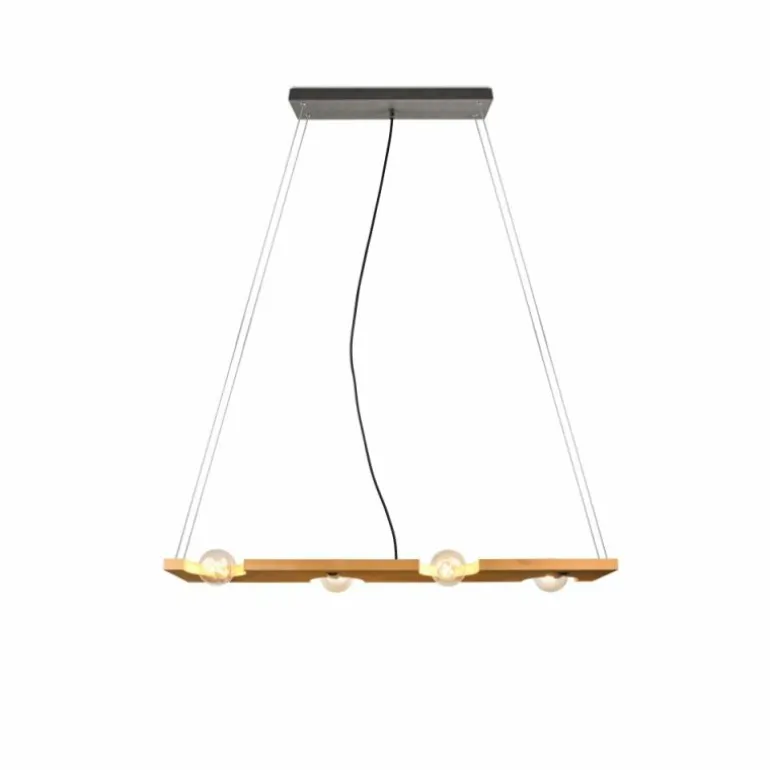 Suspension Trio Tailor Brun foncé, Écru, Nickel mat, 4 lumières