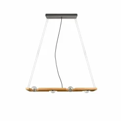 Suspension Trio Tailor Brun foncé, Écru, Nickel mat, 4 lumières