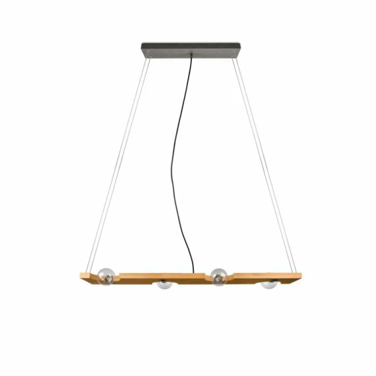 Suspension Trio Tailor Brun foncé, Écru, Nickel mat, 4 lumières