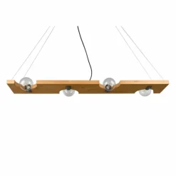 Suspension Trio Tailor Brun foncé, Écru, Nickel mat, 4 lumières