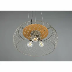 Suspension Trio Tamil Brun foncé, Nickel mat, 3 lumières