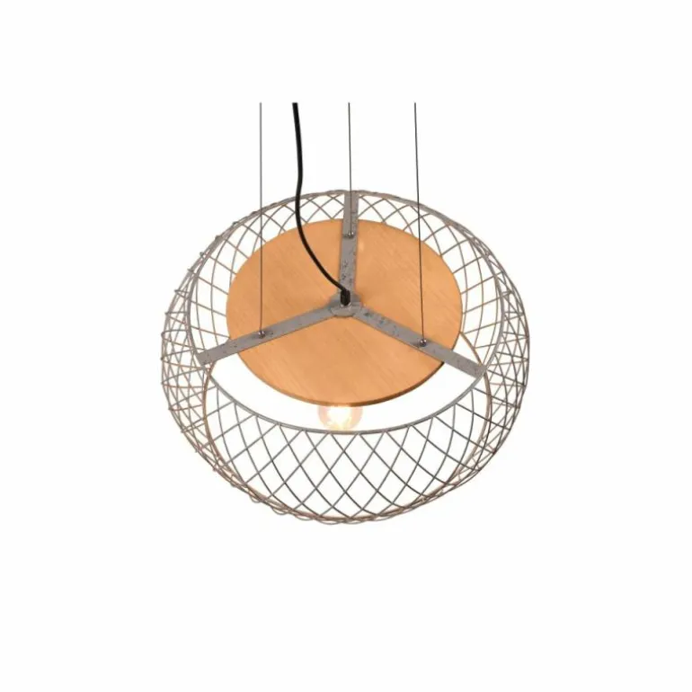 Suspension Trio Tamil Brun foncé, Nickel mat, 3 lumières