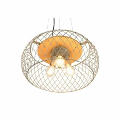 Suspension Trio Tamil Brun foncé, Nickel mat, 3 lumières
