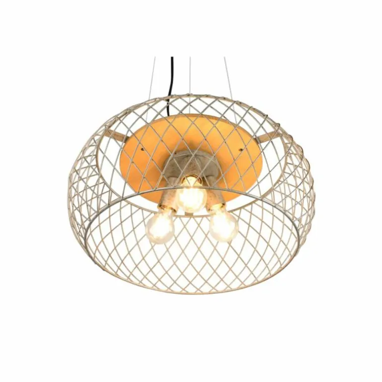 Suspension Trio Tamil Brun foncé, Nickel mat, 3 lumières