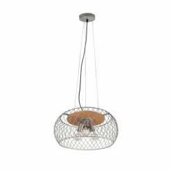 Suspension Trio Tamil Brun foncé, Nickel mat, 3 lumières