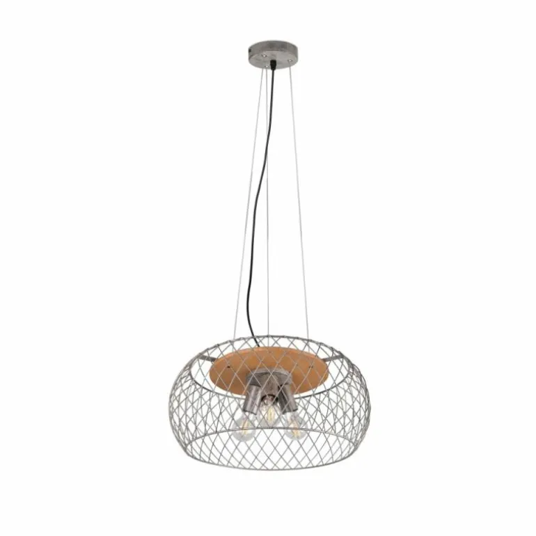 Suspension Trio Tamil Brun foncé, Nickel mat, 3 lumières