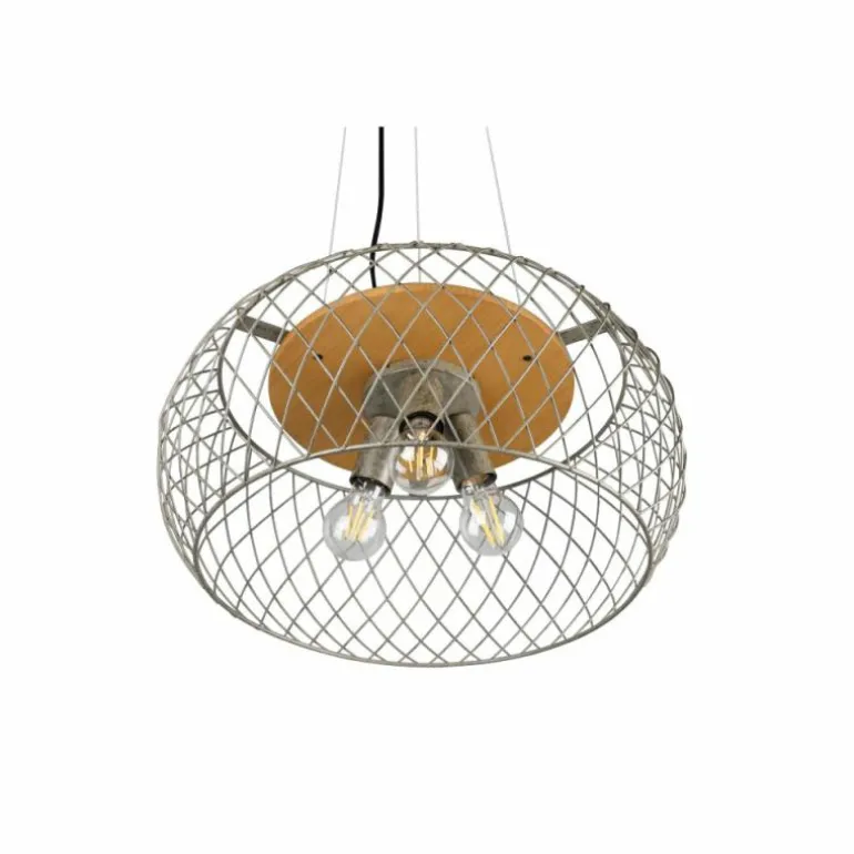 Suspension Trio Tamil Brun foncé, Nickel mat, 3 lumières