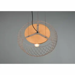 Suspension Trio Tamil Brun foncé, Nickel mat, 3 lumières