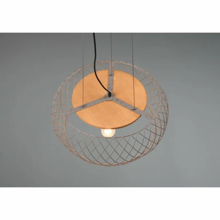 Suspension Trio Tamil Brun foncé, Nickel mat, 3 lumières