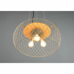 Suspension Trio Tamil Brun foncé, Nickel mat, 3 lumières